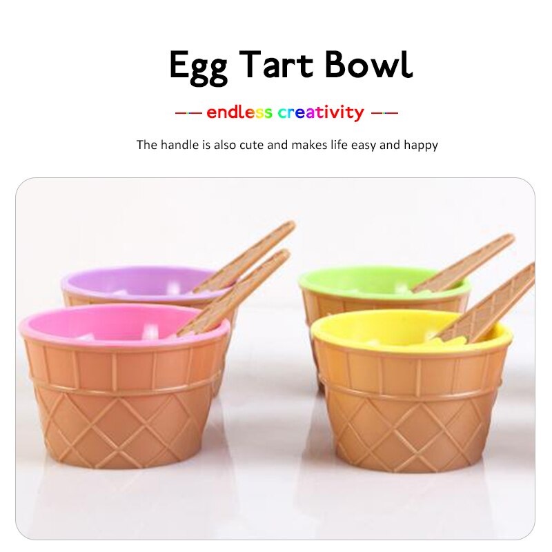 1 Pcs Lovely Kids Ice Cream Bowls With Spoon Reusable For Kids Boys Girls Cute Ice Cream Dessert Tool Set