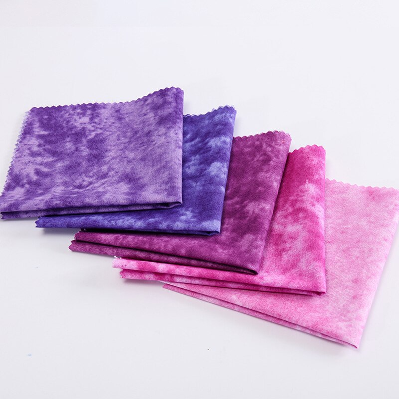 5 stk floral tie-dye patchwork-kombinasjon 20*20cm ren bomullsduk hode diy tie dye print barn regnbuestoff: 02