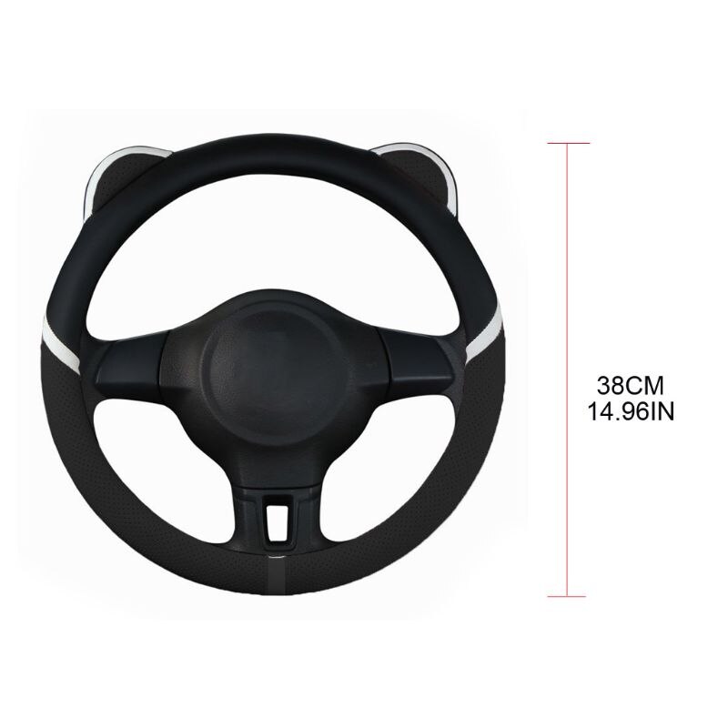 Schattige oortjes auto stuurhoes modieus antislip ademend auto-interieur