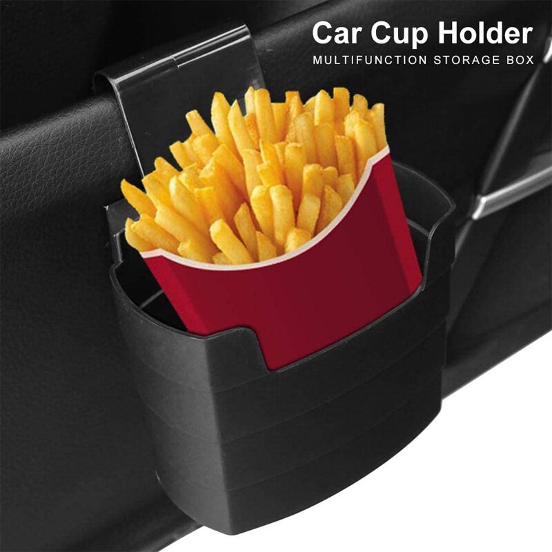 Bil pommes frites hållare förvaringslåda bock hamburgare matbricka resa äta i bilen dricka mugghållare saucemoto dip klämma bil-styling