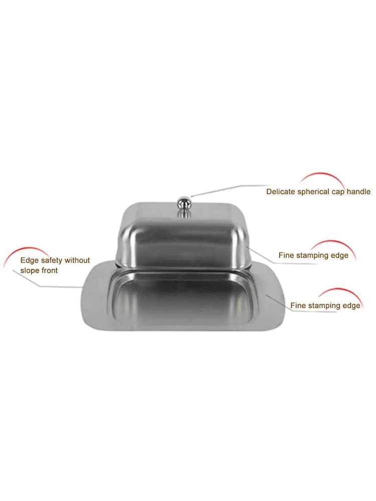 Butter Dish, Stainless Steel Butter Dish with Lid - Solid Cheese/Butter Container - Butter Cheese Storage Box - Ideal Butter Kee