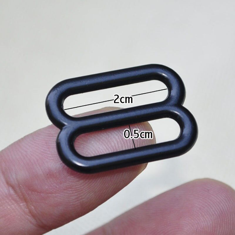 Meetee 5/10 st 14-50mm metall o ring tri-glide spännen bh-ringar skjutreglage rem justera spänne spänne gör-det-själv plagg sömnadstillbehör: 5 st / Svart -20mm