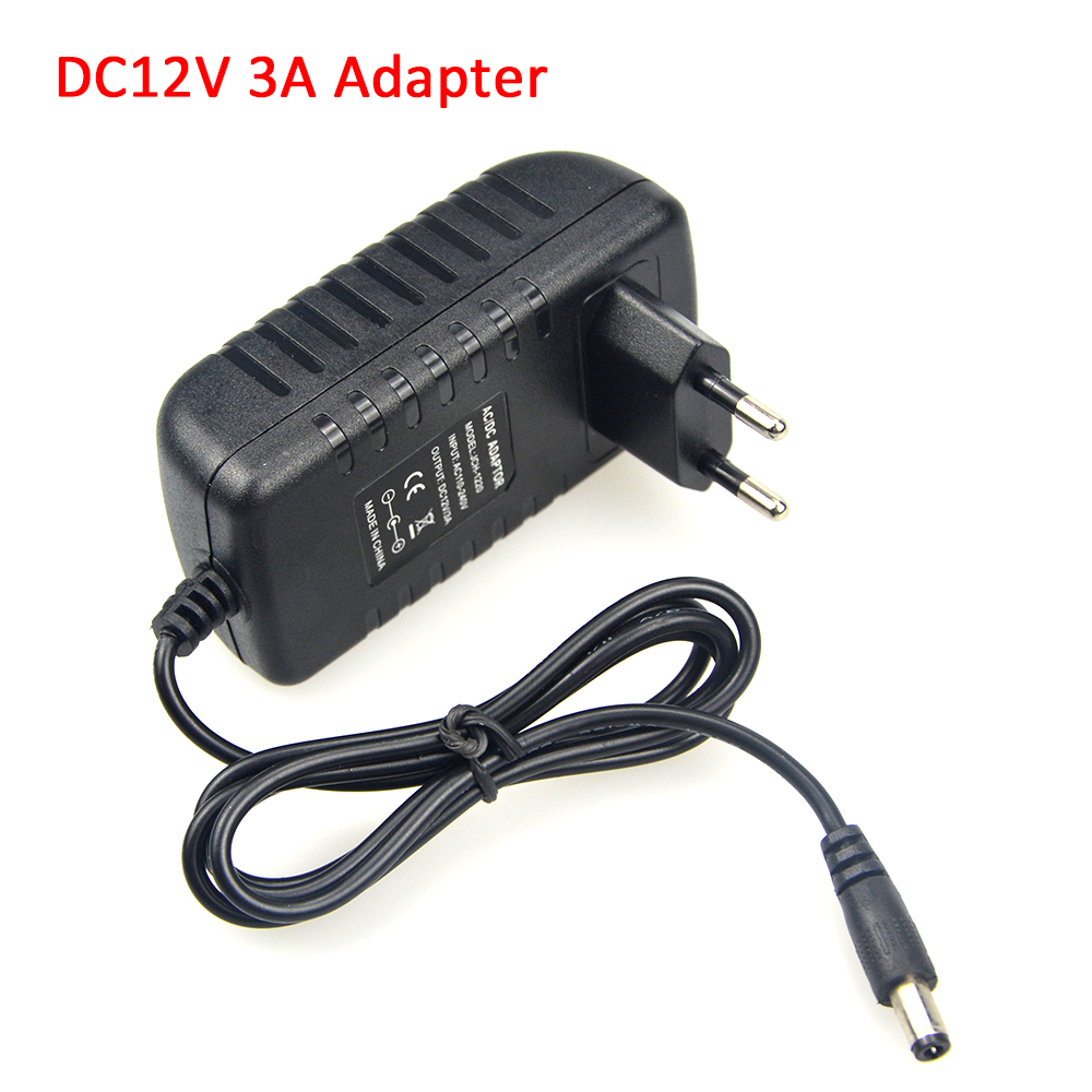 Virtalähde 12V 5A EU-pistoke 100-240V AC - DC 5.5x2.1mm Sovitin CCTV-kameralle