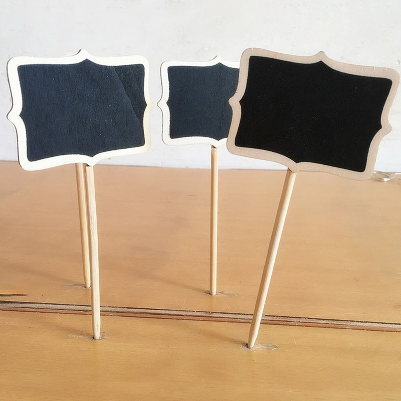 10Pcs/lots Mini Wooden Chalkboard Plant Markers Blackboard Signs Garden Flowers And Plants Tags Garden Decoration Tools