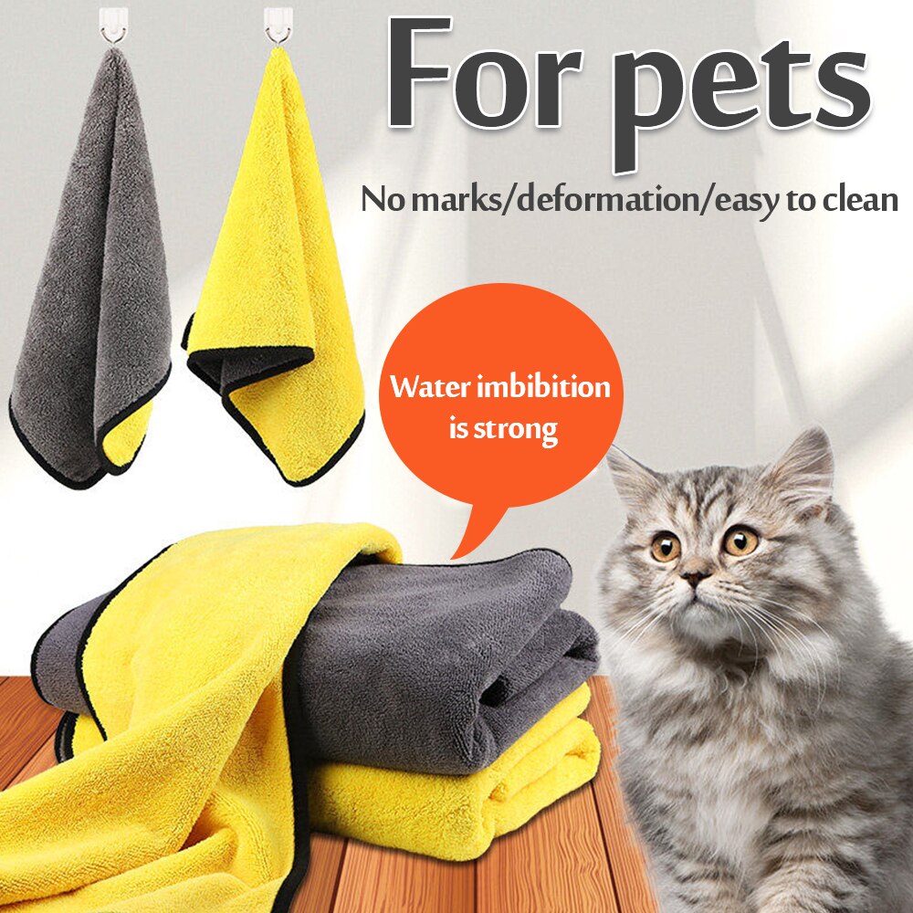 Dikke Huisdier Bad Handdoeken Grote Microfiber Kat Honden Zachte Badjas Super Absorberend Sneldrogende Vegen Doek Huisdier Schone Leveringen