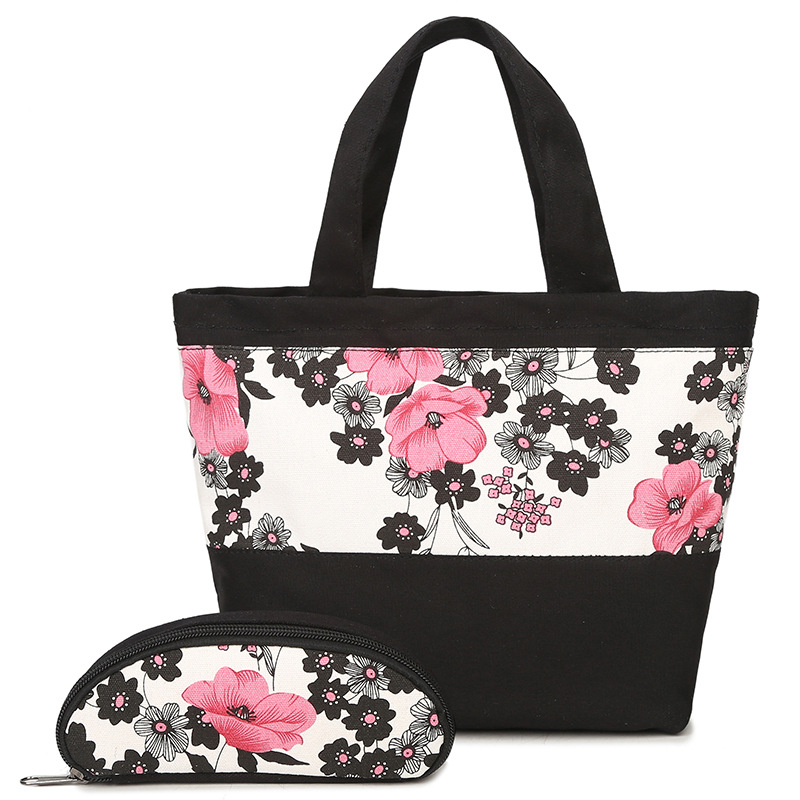 DIOMO Floral Schule Tasche Set für Mädchen Neue Frauen Rucksack Leinwand Blume Drucken Weibliche Buch Tasche 3 teile/satz