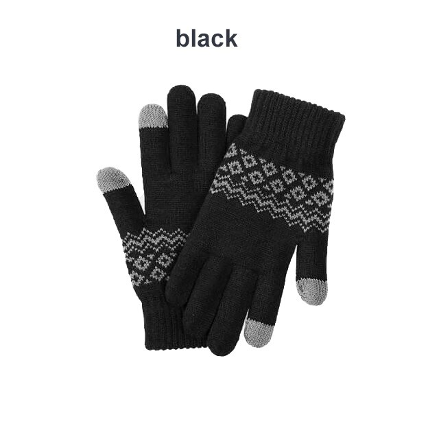 Originale xiaomi fo touch screen handsker finger touch screen handsker vinter varm uld til til iphone 11 pro til xiaomi telefon gaming: Sort