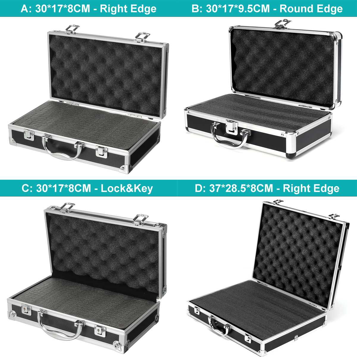 Aluminum Tool Box Portable Safety Equipment Instrument Case Suitcase Multifunction Profile Toolbox Hardware Container With Foam