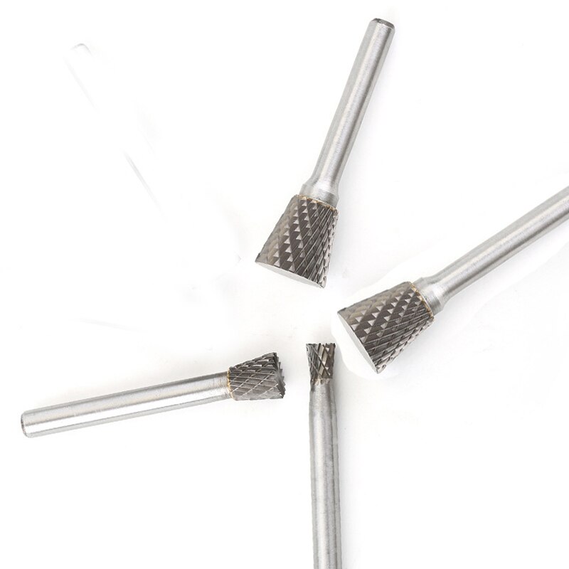 Inverted Cone Shape Alloy Rotary File 1pcs Hard Metal Grinding Head Milling Cutter Tungsten Wood Carving Tool N-Type