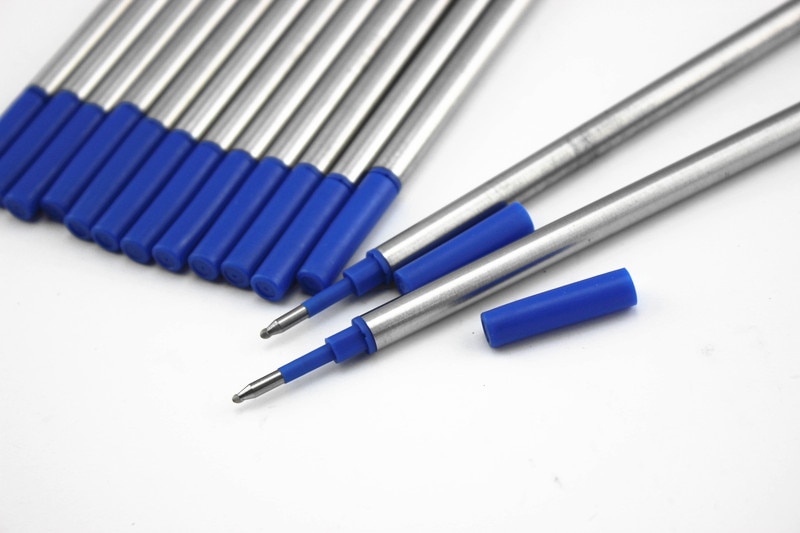 Recargas azules de , bolígrafo Rollerball de punta mediana, 10 unidades,