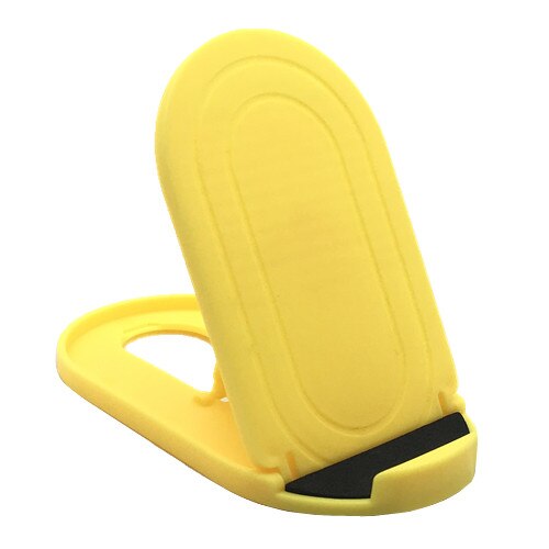 5 Color Universal Foldable Desktop Phone Holder Stand Portable Plastic Mount Stand For iPhone Mobile Phone Tablet Desktop Holder: Yellow