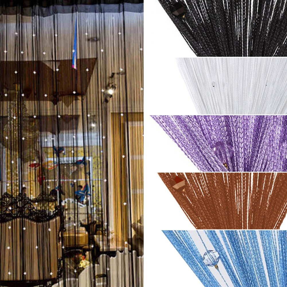 Kleurrijke String Chain Gordijn Shiny Kwastje Lijn Gordijnen Venster Deur Divider Drape Woonkamer Decor Volant Woondecoratie