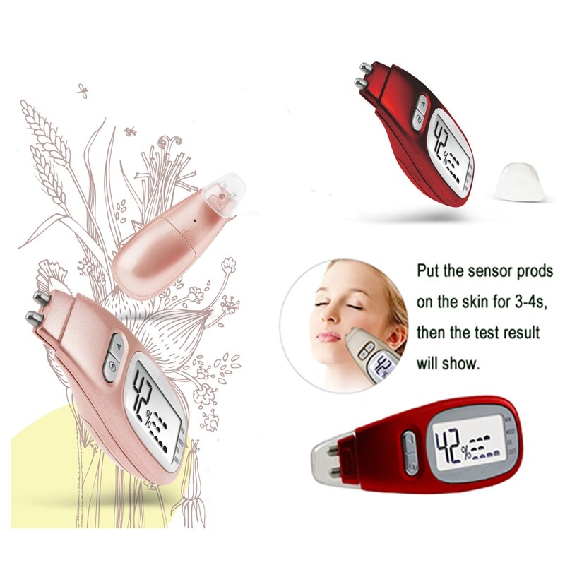 Anself Skin Digital Lcd Facial Body Skin Moisture Oil Tester Handheld