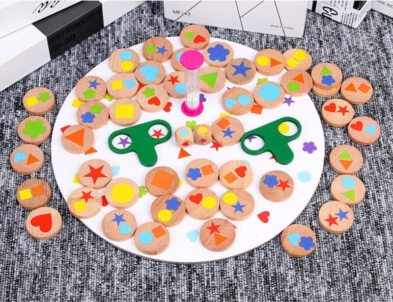 Children's Educational Toys Interactive Table Games Shape Matching Memory Training Toys Suitable for Over 3 Years Old
