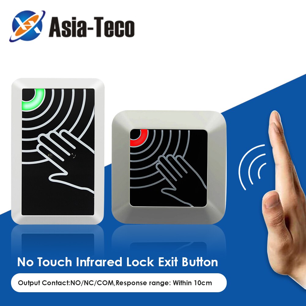 Touchless Infrared Lock Exit Button IR Door Release Switch Surface Install Contactless Door Lock Release Switch No Touch