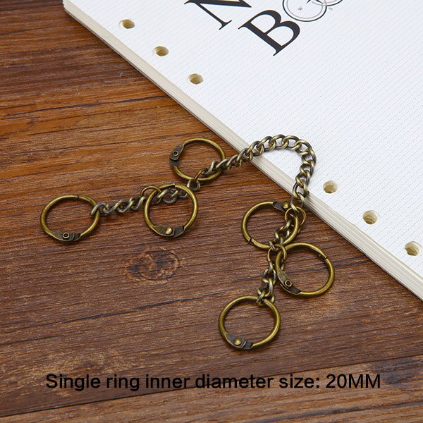 retro Metall verlieren Blatt Buch Bindemittel Klapp Ringe Für Album Scrapbooking Clips DIY Foto Aktivität Klingeln Kette Bindung Schreibwaren: cyan 20MM