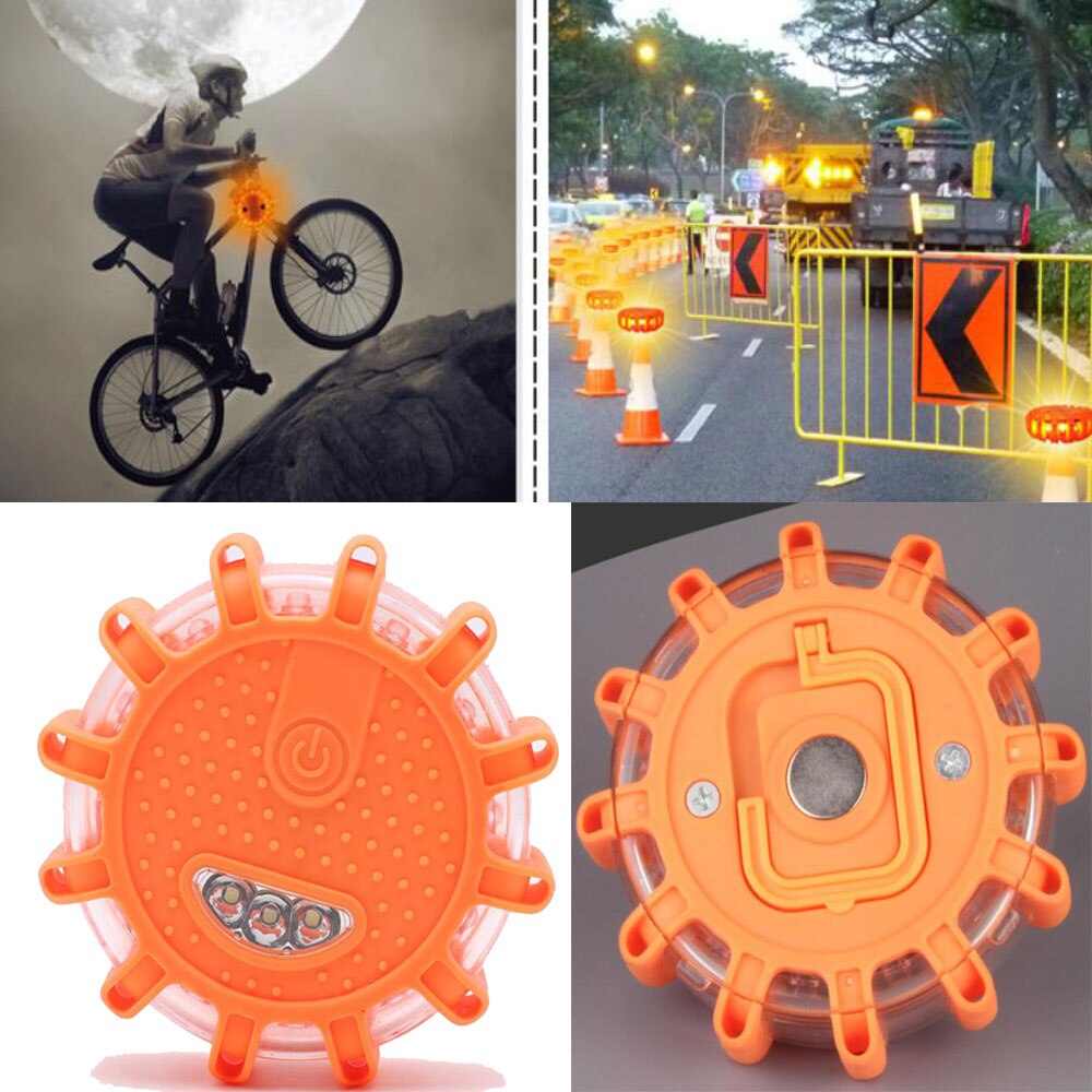 AOJO Wireless Orange Warning Light Magnetic Kit LED Flasher Yellow