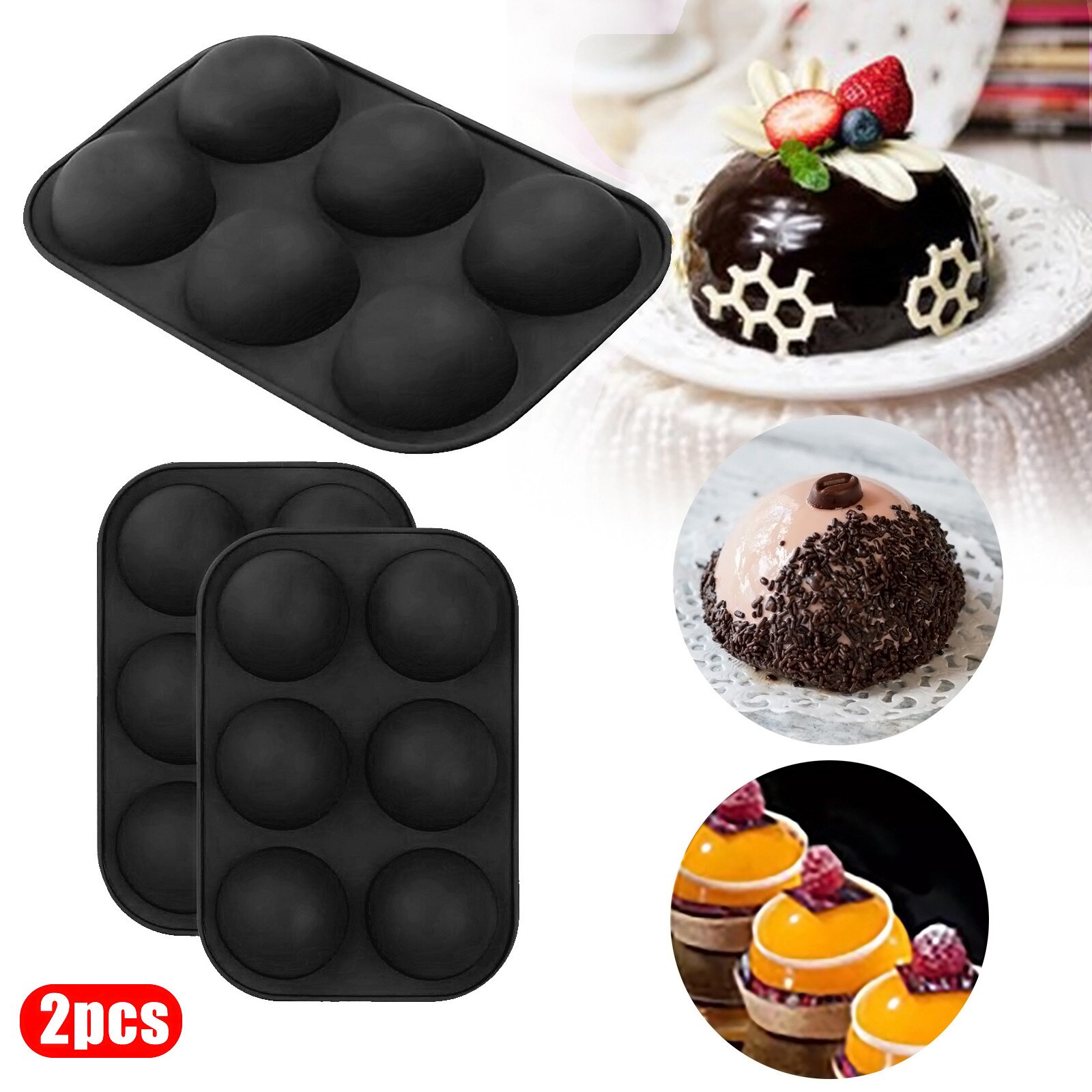 Keuken Gereedschap Half Bol Siliconen Zeep Mallen Bakvormen Taart Decoreren Gereedschappen Pudding Jelly Chocolade Fondant Ball Shape Mould
