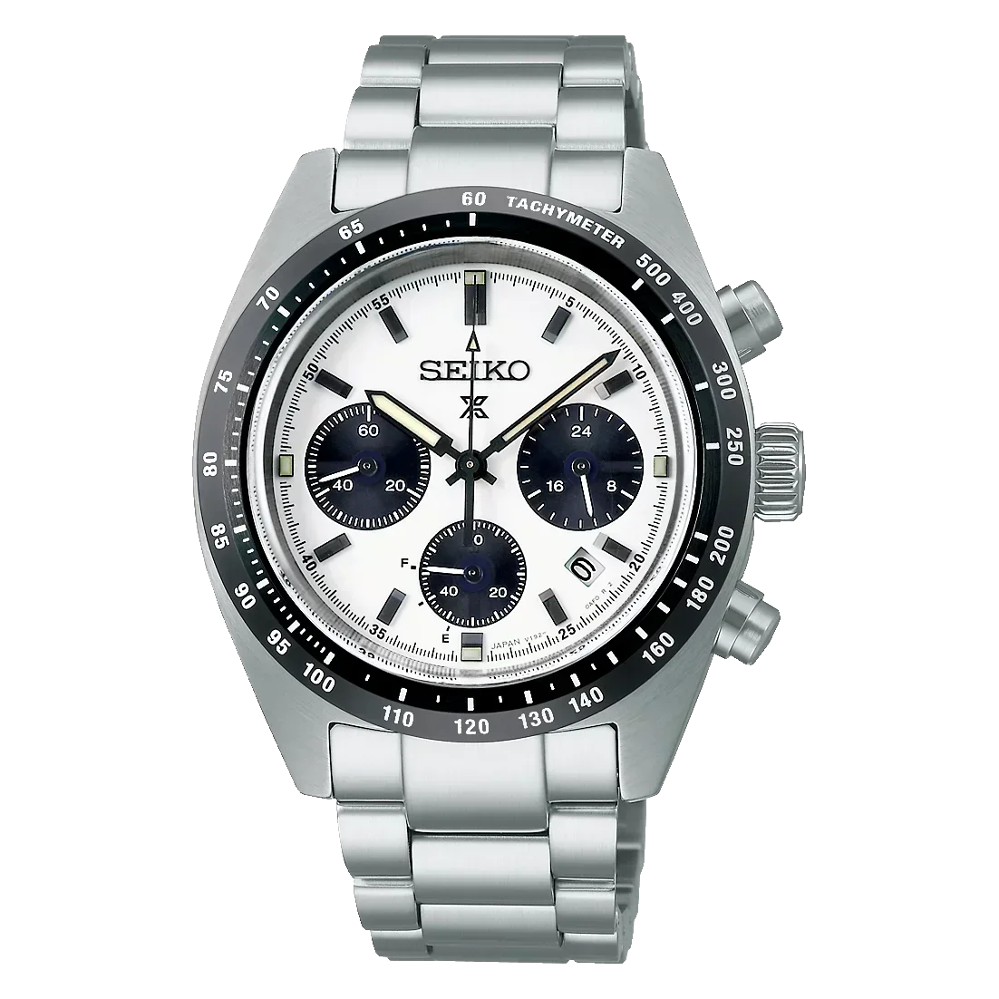 SEIKO Original Man Watch SSC813P1 Classic Panda Three Eyes Series Dial Calendar Popularity Stainless Steel Men Watches: WHITE