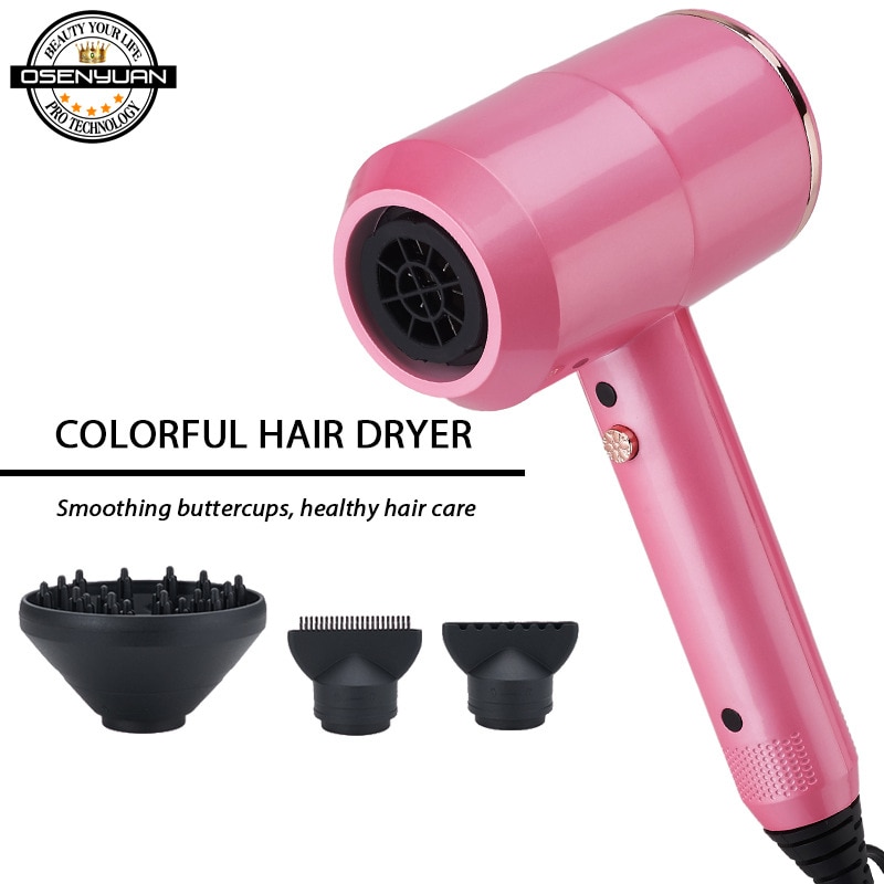Ionic Blow Dryer Hairdryer with Diffuser Powerful AC Motor 3 Temperature 2 Speed & 1 Cool Setting, Quick Drying