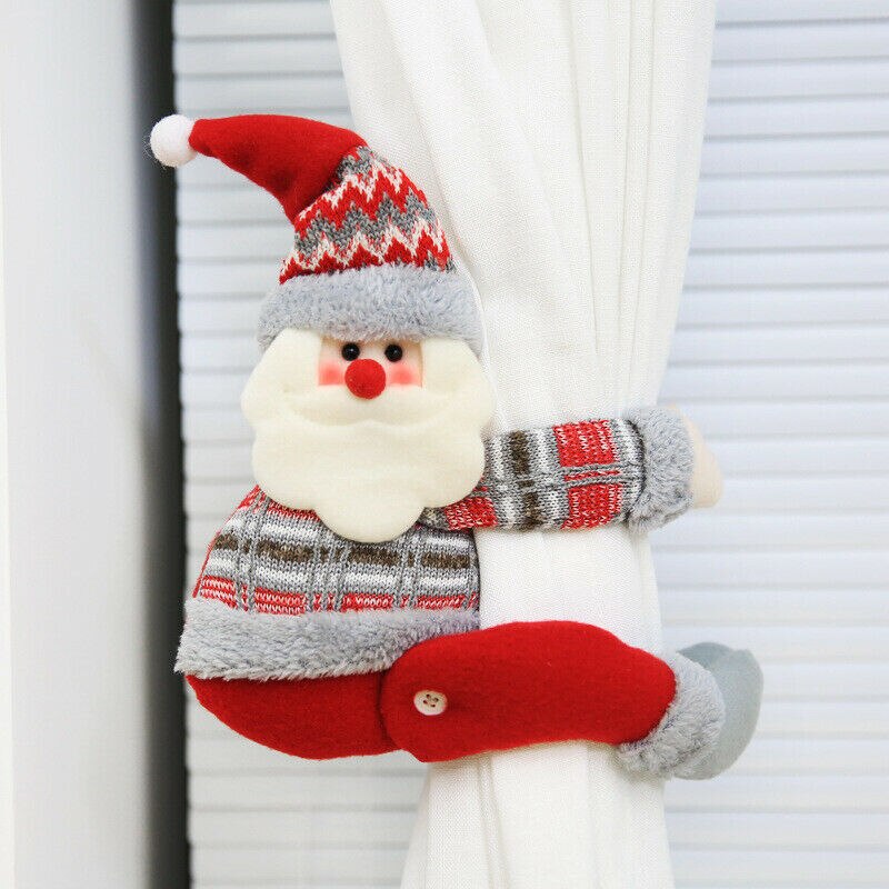 Godt nyttår jul gardin spenne tiebacks slips ryggen spenne klips holdbacks hjem: En