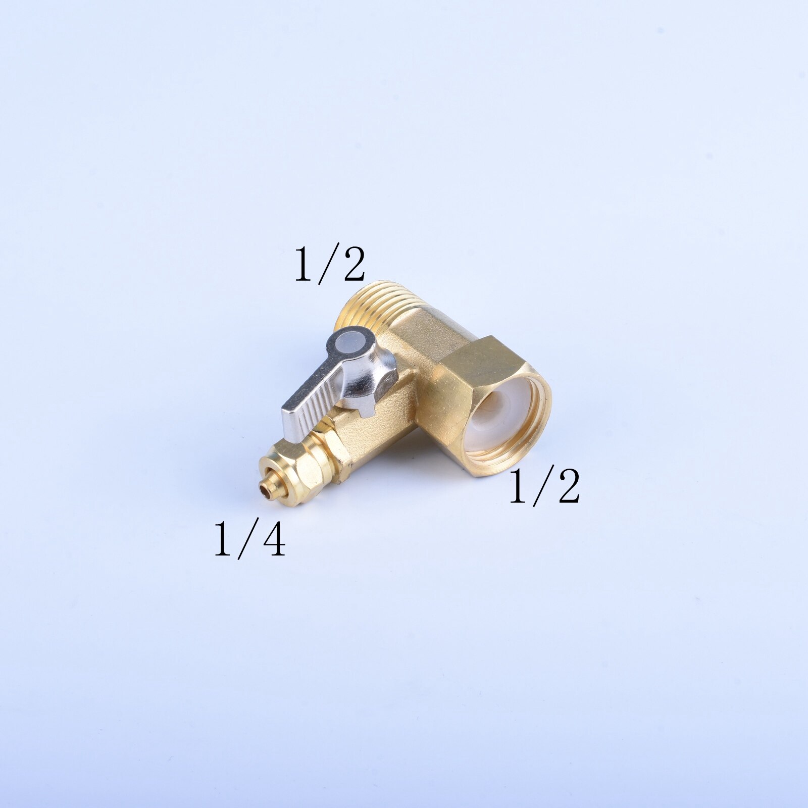 1/4 "1/2" BSP RO filtro de agua entrada tipo T válvula de bola piezas de ajuste de latón de acero inoxidable conector rápido de rosca macho hembra: Naranja