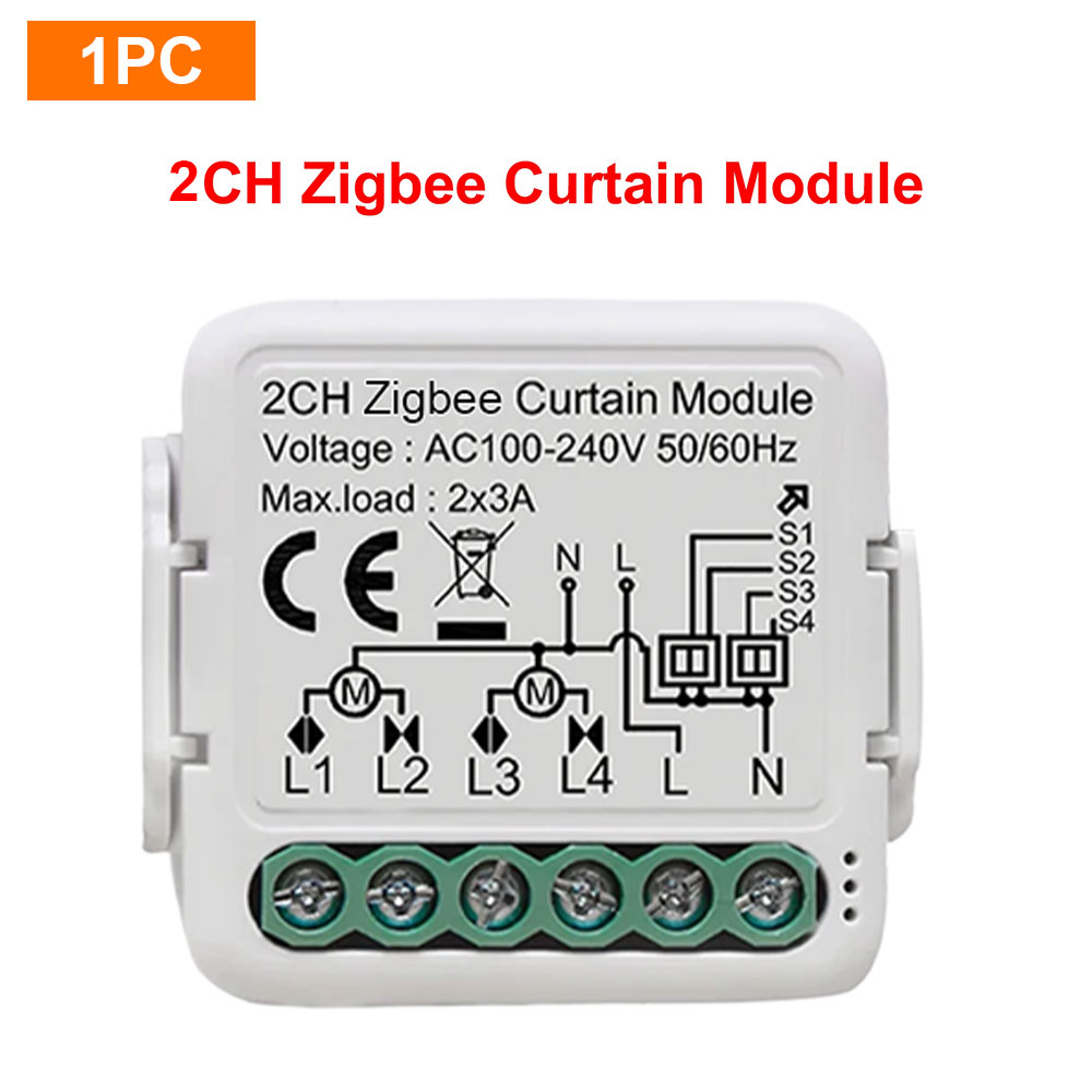 Tuya ZigBee3.0 Modulo interruttore intelligente per tende per tende a rullo Motore elettrico per otturatore 1/2 Gang Funziona con Alexa Google Home: Bundle2