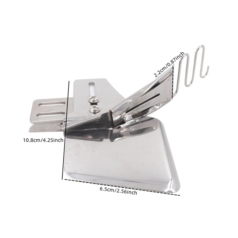 Dispositivo de dobladillo para máquina de coser, doble pliegue, encuadernación al polarización, tubo de tracción de borde en ángulo recto, tubo de tracción de cuatro pliegues para uso doméstico industrial: Verde claro