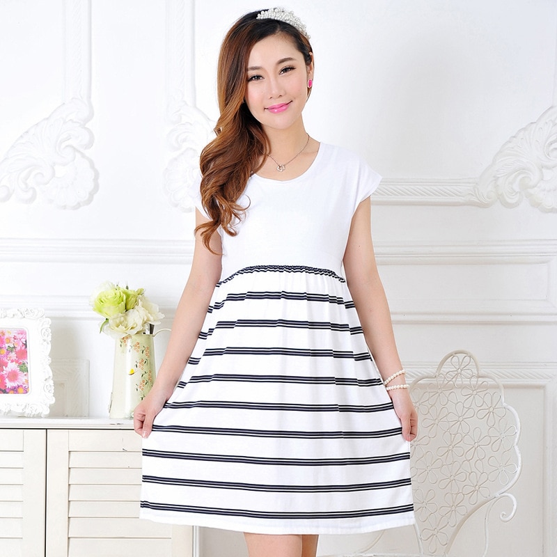 Women Maternity Clothing Casual Maternity Dress Cotton Maternity Clothes Plus Size Ledies Stripe Pregnant Dresses Vestido