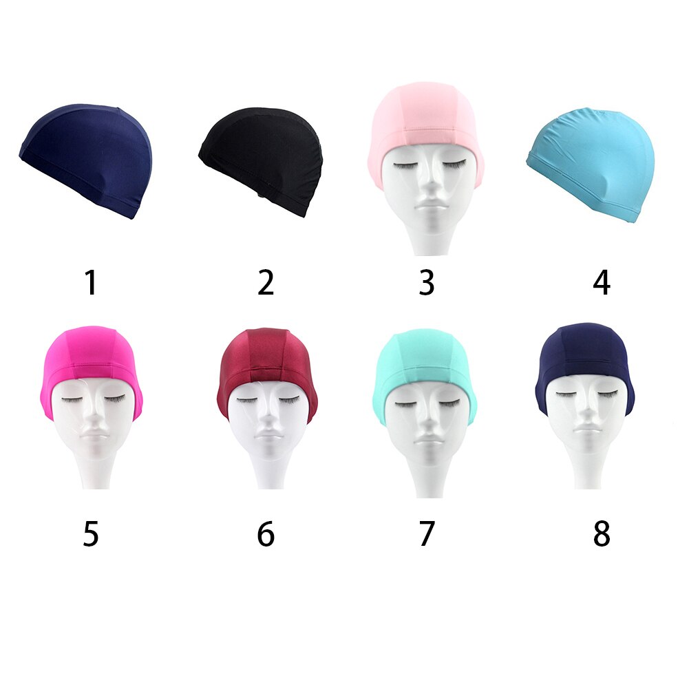 Elastische Polyester Stof Beschermen Oren Lange Haar Sport Zwemmen Zwembad Hoed Badmuts Voor Mannen Vrouwen Volwassenen Zwemmen Accessoires