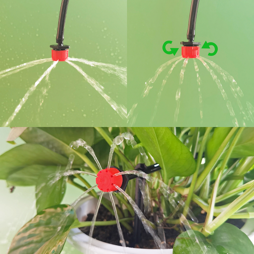 Micro Kit d'Arrosage Goutte à Goutte pour Serre, Système d'Irrigation existent et Goutteur Réglable, Tuyau 4/7 en Effet, 15m-25m