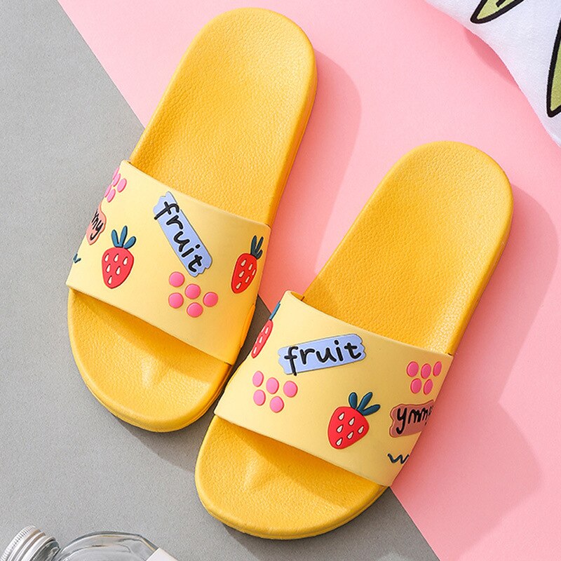 Slippers Vrouwen Zomer Leuke Cartoon Paar Thuis Indoor Antislip Badslippers Slippers Mannen Huis Slippers Voor mannen Schoenen Mannen: YELLOW / 39-40