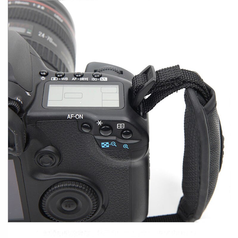 Black Leather Soft Camera Wrist Belt for Canon Nikon Sony Olympus