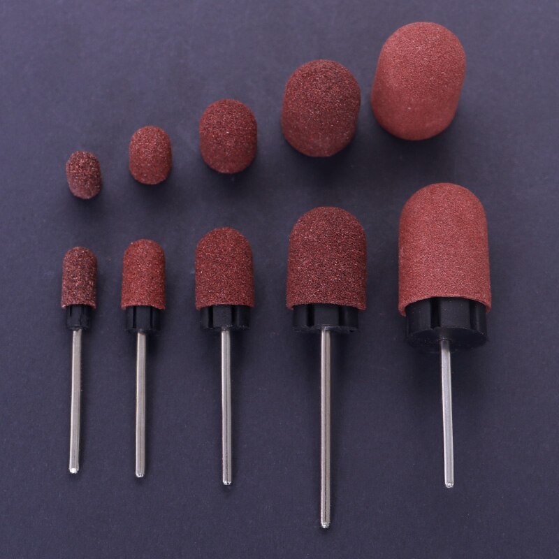 Ponçage dédié tête de meulage des ongles polissage bouchons de sable Art des ongles perceuse Multi taille électrique pédicure Nail Art manucure outil 5 pièces