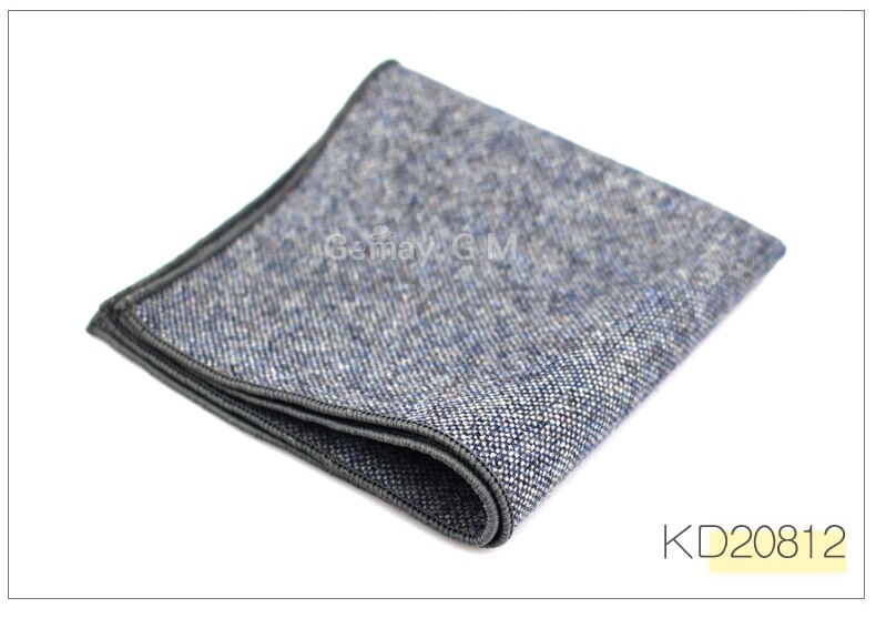 Wool Handkerchief For Men Suit Solid Pocket Square Business Hankies Classic Striped Hanky Plaid Pocket Towel: KD20812