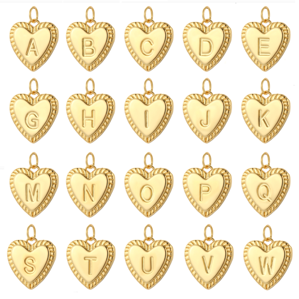 26 ciondoli con nome dell'alfabeto con lettere per la creazione di gioielli, accessori per braccialetti, collane, orecchini fai da te, colore oro reale