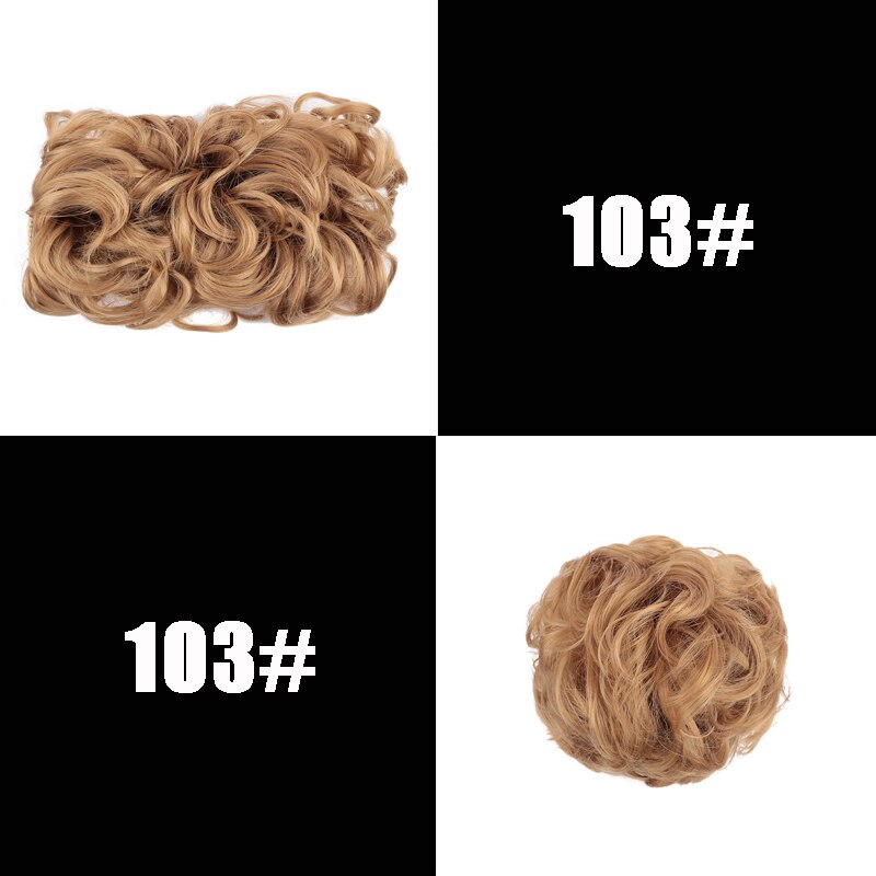 XUANGUANG-Chignon de coiffure synthétique élastique | Cheveux bouclés, rouge châtain clair noir marron, grand Chignon avec cordon de serrage, bandeau en caoutchouc: 103