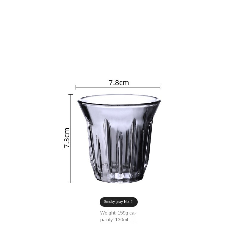 Taza blanca australiana de 100ml-200ml, taza de café Simple, Espresso blanco plano, clásica, Retro, rayas verticales: 130ml - soot