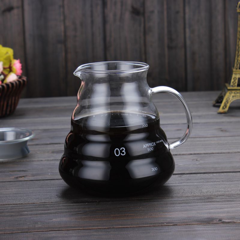 Glass Coffee Pot Cloud Shaped Coffee Kettle Reusable Coffee Pot Heat Resistant Teapot Coffee Utensils 360/600/800ml: 800ml without cap