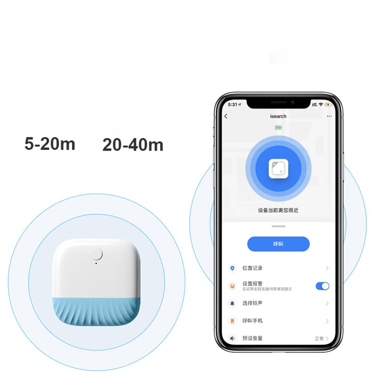 Draadloze Bluetooth Smart Tracker Anti-Verloren Alarm Kleine Devic Met Magnetische Ronde Voor Tuya App Controle Voertuigen Kinderen Huisdieren: Blauw