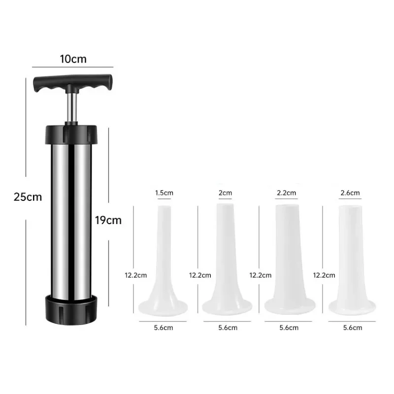 Máquina Manual de llenado de salchichas, embutidor de carne, máquina para hacer salchichas, herramientas caseras para salchichas, suministros de cocina: Negro