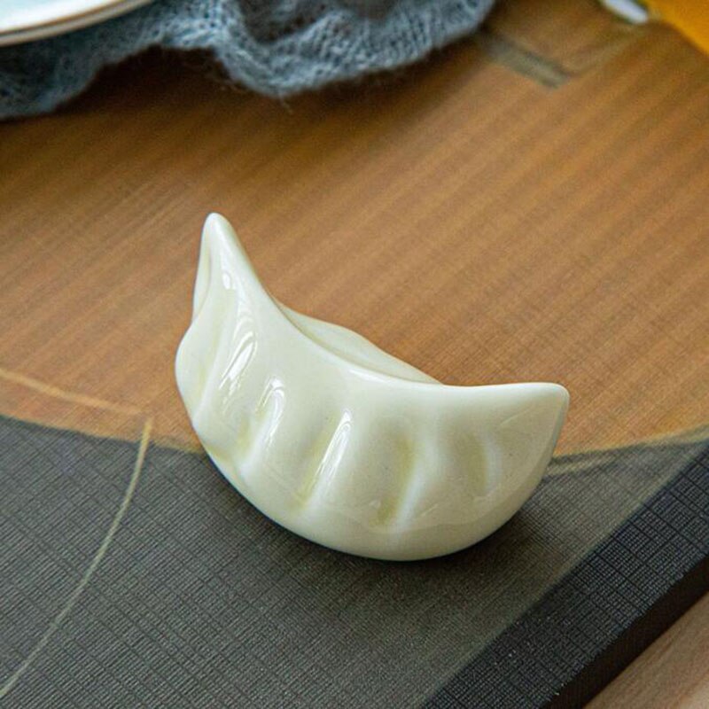 Juego de 4 unids/set de soporte de palillos de cerámica para el hogar, vajilla de cocina, simulación de Dumplings, soporte para palillos