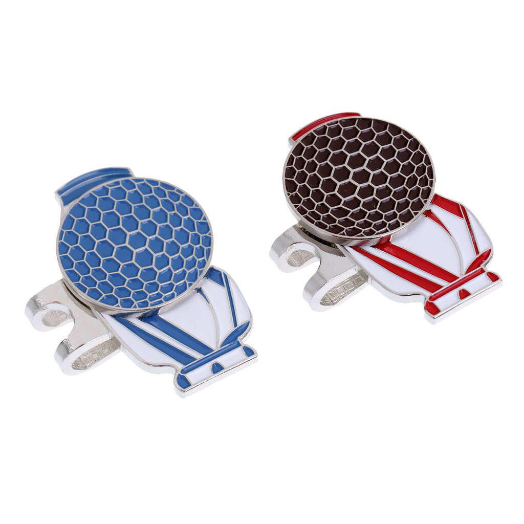 Sæt  of 2 stykker golfmarkører med magnetisk golfhatclips fantastisk golfspiller og golftilbehør