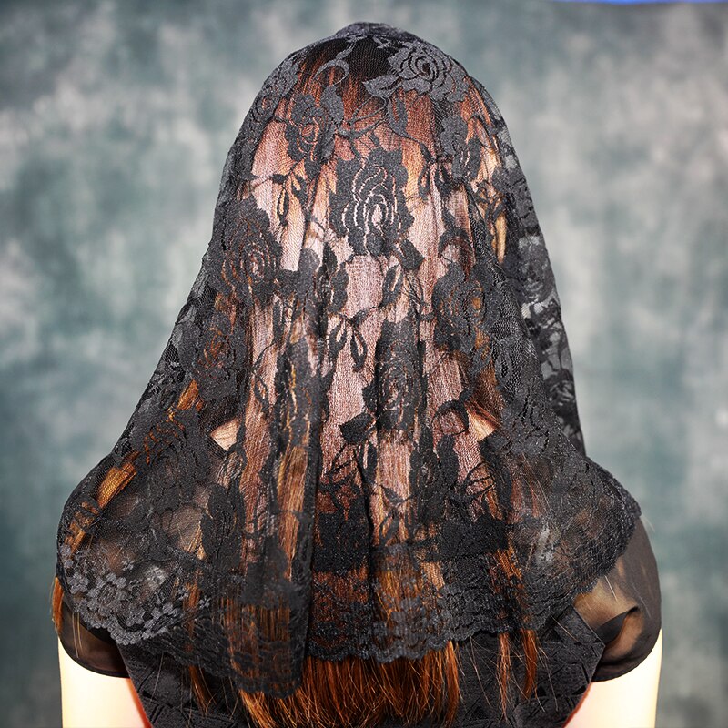 Zwarte Kanten Sluier Mantilla Voor Kerk Katholieke Latin Massa Hoofd Die Vela Mantilla Negra Voile Dentelle Vela Negra Mantilla