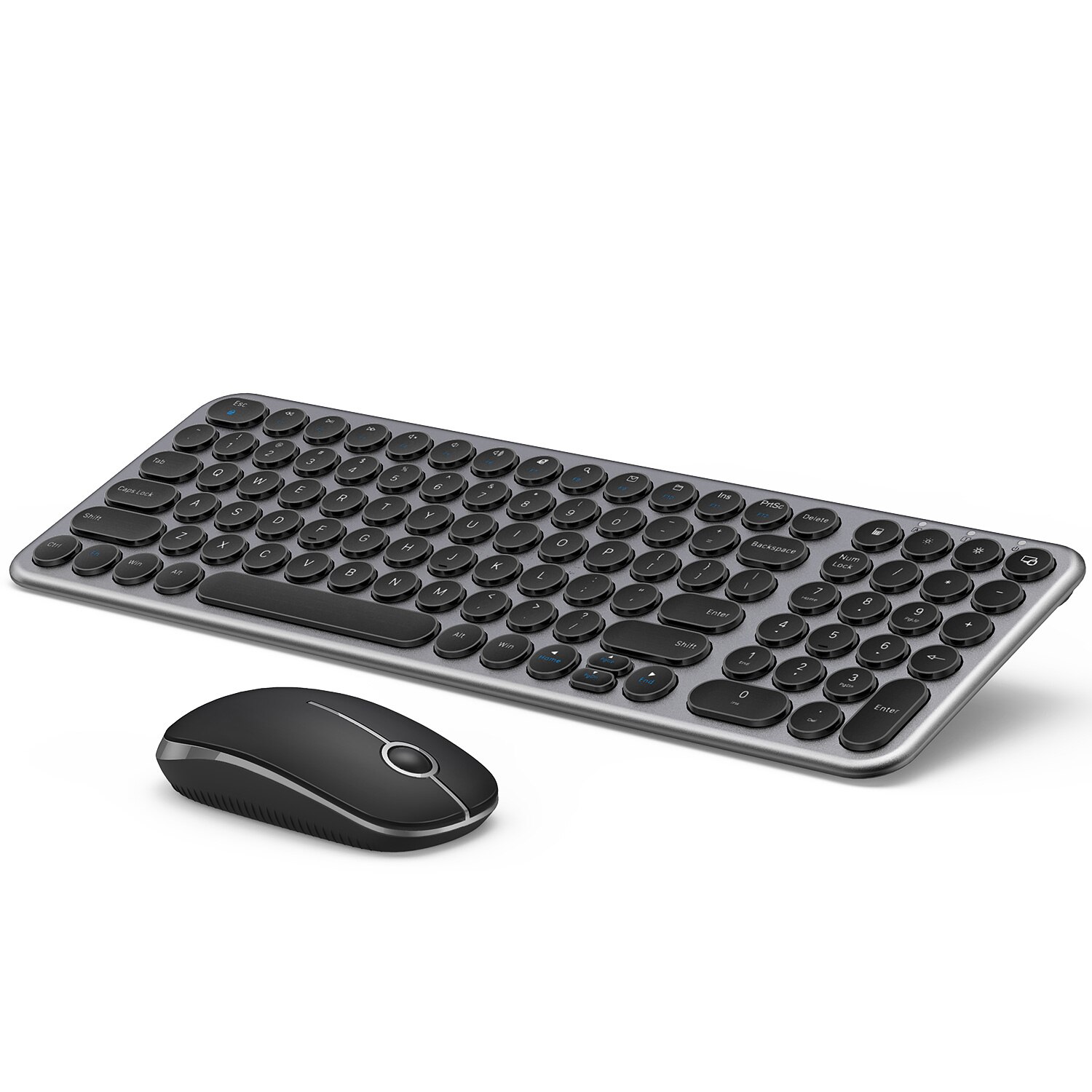 Jelly Comb Wireless Keyboard and Mouse Combo 2.4G Slim Ergonomic Quiet Keyboard and Mouse with Round Keys for Windows Laptop PC: Default Title