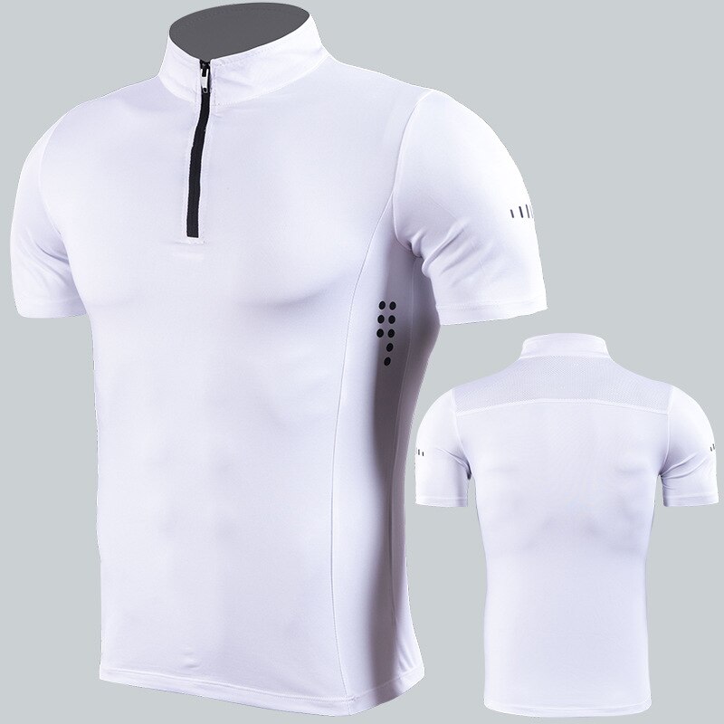 Sportkleding Mannen Gym Sport T-shirt Veelkleurige Sneldrogende Running Pro Shirts Ademend Buiten Rits Tops