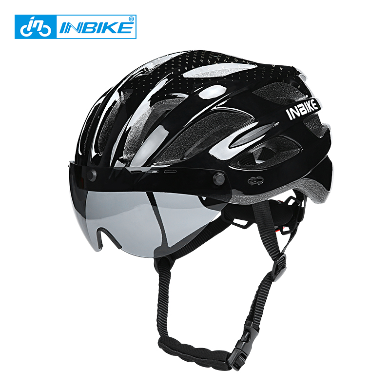 Inbike Fietshelmen Mannen Vrouwen Mtb Racefiets Helm Ultralight Integraal Mold Fietshelm Met Bril Rijden Veilig Cap