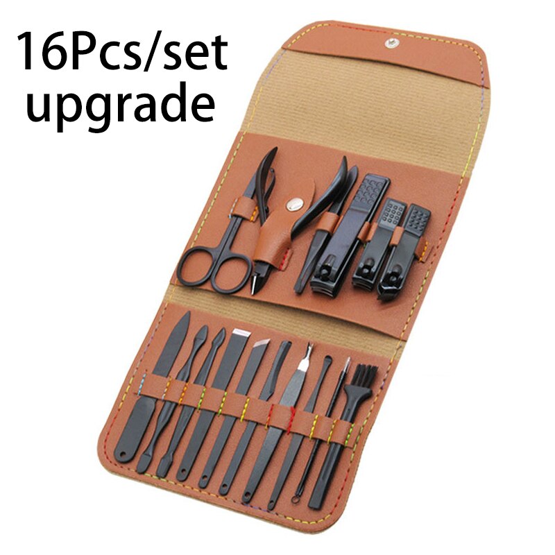 Ensemble de ciseaux de pédicure professionnels, coupe-ongles en acier inoxydable, crochet d'aigle, manucure Portable, ensemble d'outils de coupe-ongles, 4/12/16 pièces: 16Pcs-Up-Y