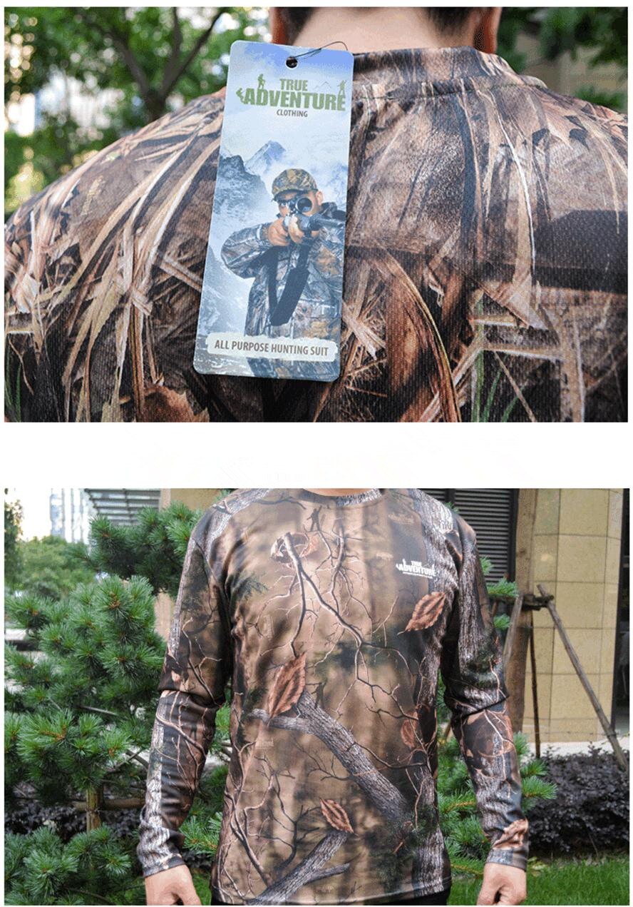 Jungle camouflage t-shirt jagt skyde t-shirt hurtigtørrende langærmet fuglekiggeri fiske klud bionisk camo ghillie klud