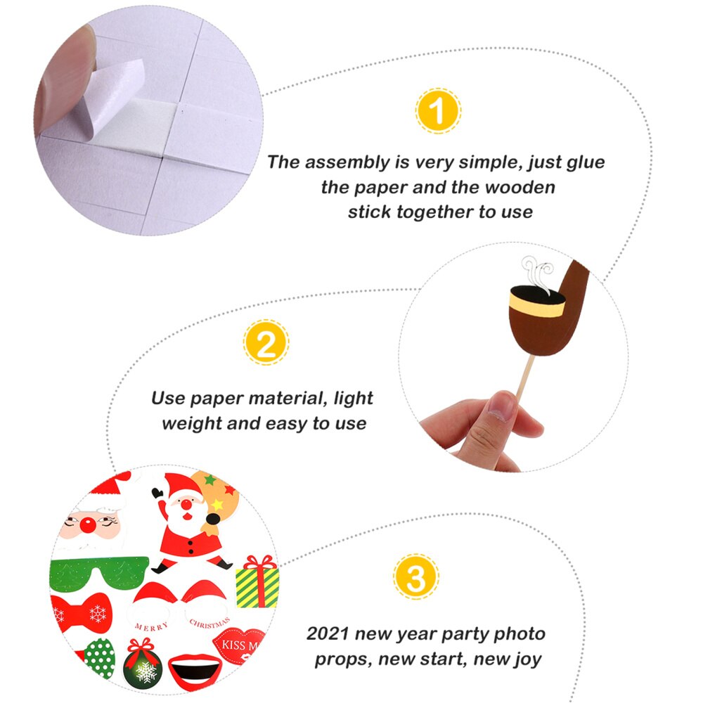 50 Stuks Kerst Foto Props Foto Levert Photo Booth Props Foto Props Grappige Foto Props Voor Bar Xmas Party